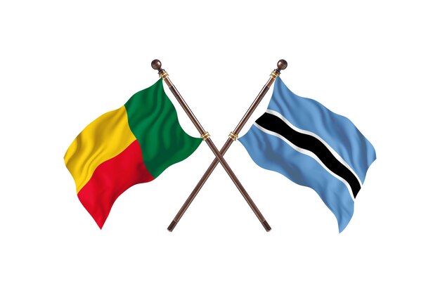 Benin versus Botswana Twee landen vlaggen achtergrond