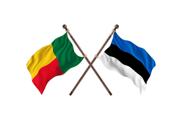 Benin versus Estland twee landen vlaggen achtergrond