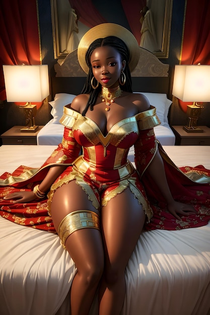 Benin Woman In Bed AI Generative