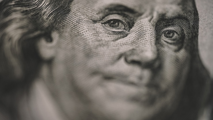 Photo benjamin franklin close-up