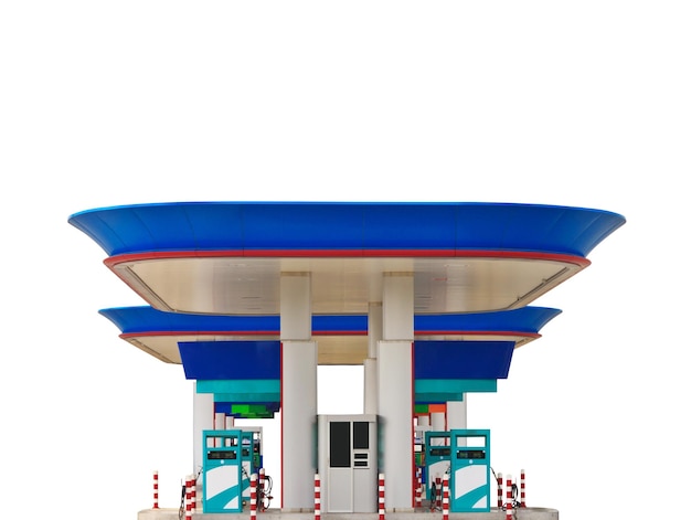 Foto benzinestation op wit