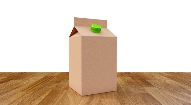Коробка коробки beo молока на предпосылке поля. 3d иллюстрация