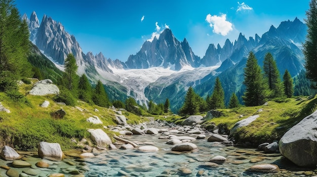 berg bos cartoon achtergrond HD 8K wallpaper Stock Fotografie beeld