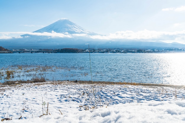 Berg Fuji San bij Kawaguchiko-meer.