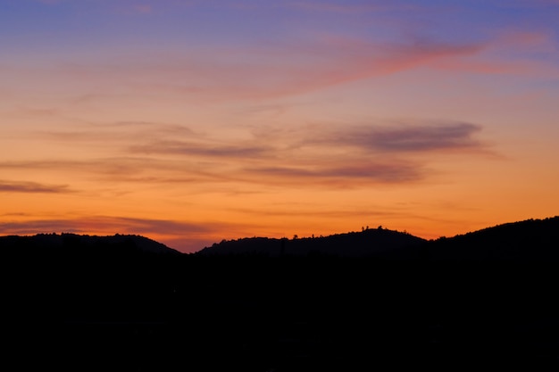 Berg in avond.