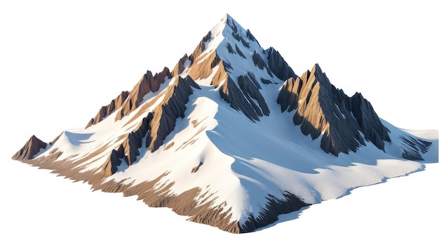 Berg op een geïsoleerde witte achtergrond