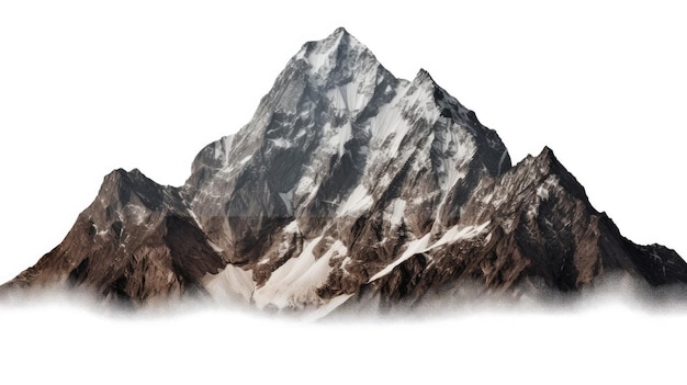 Foto berg op een geïsoleerde witte achtergrond