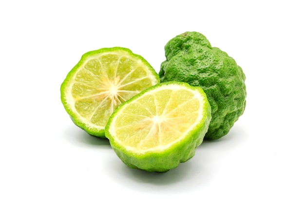 Bergamot 과일, Bergamot 흰색 배경에 고립.