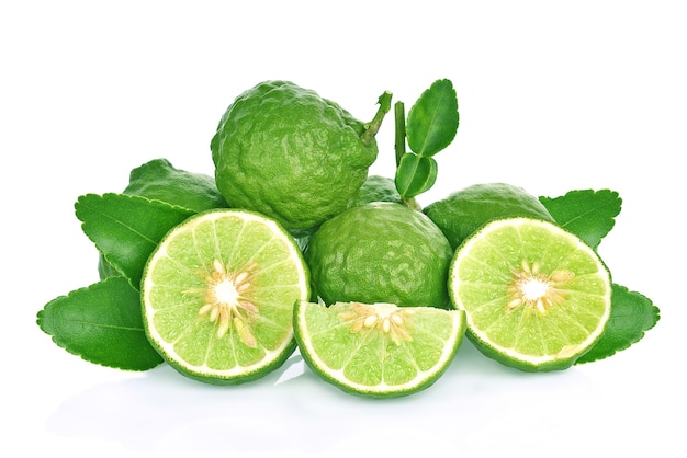 Bergamot fruit isolated on the white background.