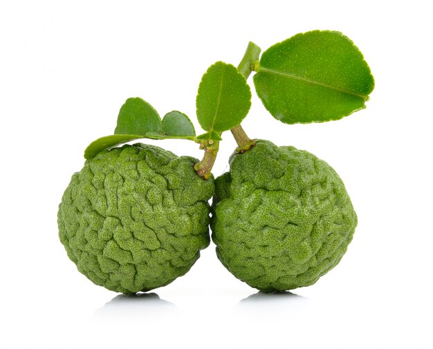 Bergamot fruit on a white