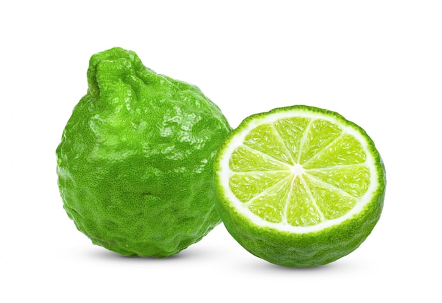 Bergamot or kaffir on white