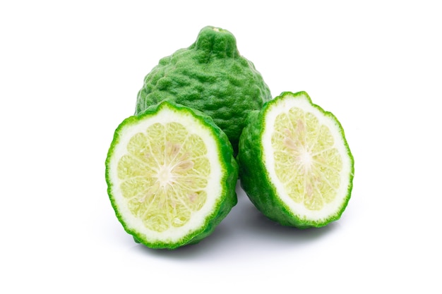 Bergamot medicinal plant on white background