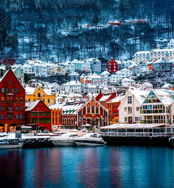 Foto bergen stad in noorwegen
