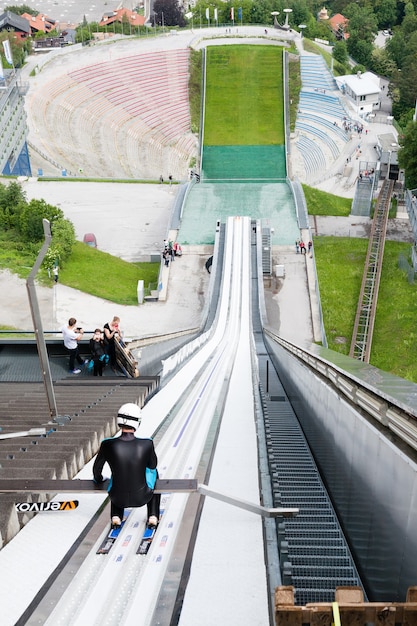 Bergisel salto con gli sci vista, innsbruck, austria