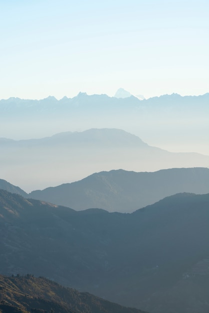 Bergketens in verschillende kleuren