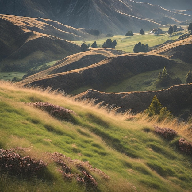 Berglandschap met gras