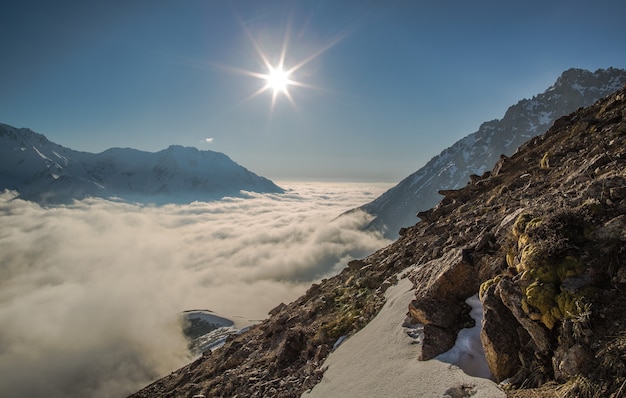 berglandschap met lage bewolking