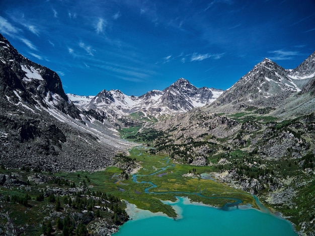 Bergmeer rusland west siberië altai gebergte katun ridge