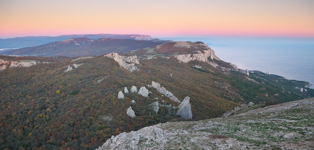 Bergpanorama landschap Samenstelling van de natuur