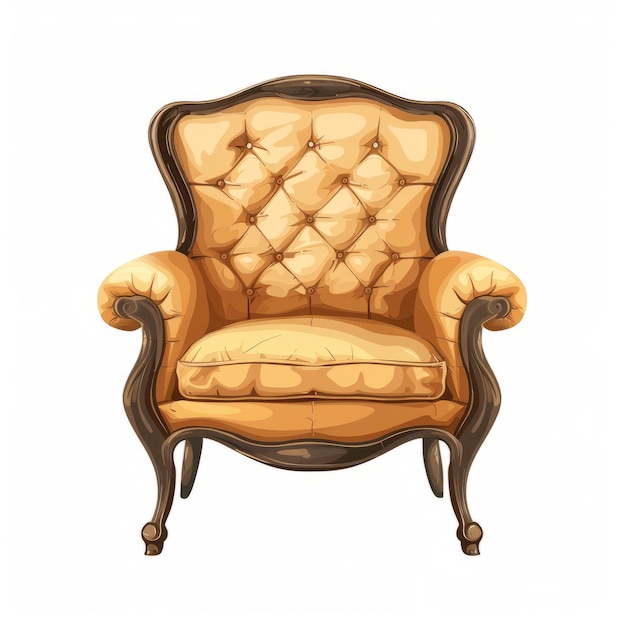 색 배경에 고립된 베르그 의자