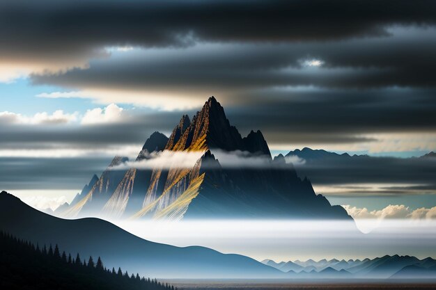 Foto bergtoppen onder de blauwe lucht en witte wolken natuurbehang achtergrondfotografie