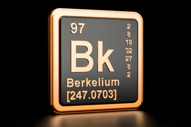 Photo berkelium bk chemical element 3d rendering