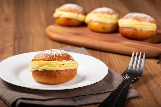 Berlin balls Bread stuffed with icing cream