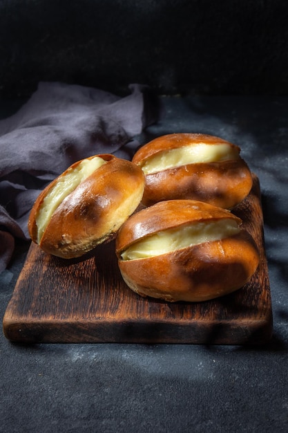 Berlin balls Portuguese doughnuts or Berliners with egg creme Chilean berlines o brazillian Sonho