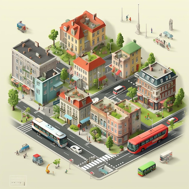 Photo berlin ciudad alemania isometric 3d illustration