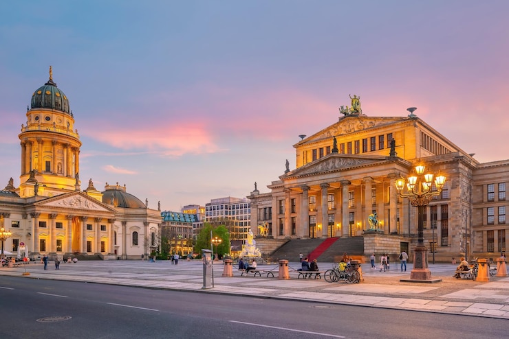 Photo berlin downtown city skyline cityscape of germany