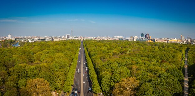 写真 シェーゲッサールから公園と都市を眺めるベルリンの景色