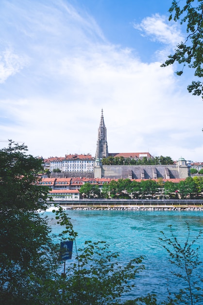 Bern City and Berner Munster cathedral in Switzerland