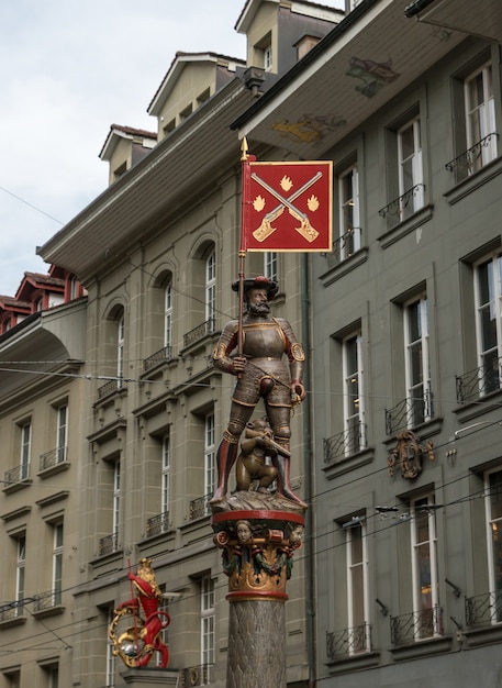 Bern, Switzerland - June 25, 2017: Marksman fountain in Bern