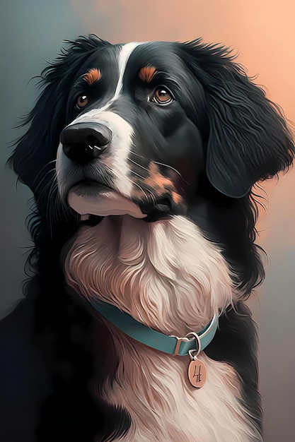 Berner Sennenhond portret schilderij