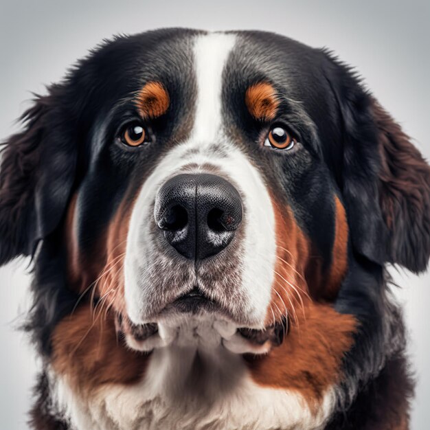 Berner Sennenhond studioportret als huiselijk herdershondje in betoverende details