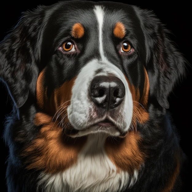 Berner Sennenhond studioportret als huiselijk herdershondje in betoverende details