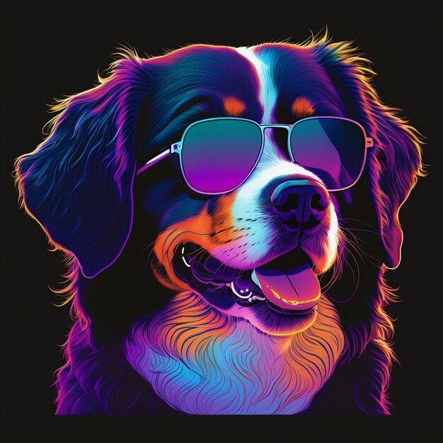 Foto cane bernese con occhiali da sole