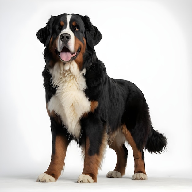 Bernese Mountain Dog hond ras witte achtergrond