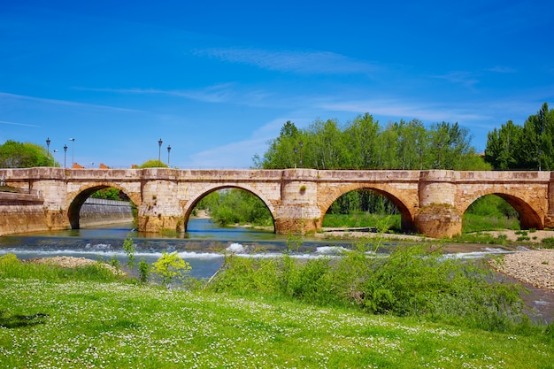 Bernesga river bridge in Leon Way of Saint James