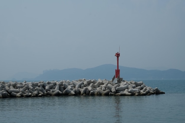 Beroemd haeundae-strand in busan, zuid-korea