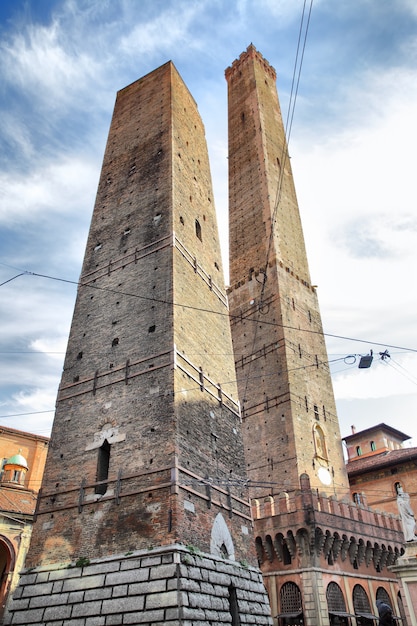 Beroemde twee torens in Bologna, Italië.