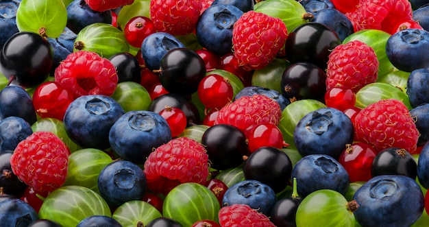 Berries colorful assorted.