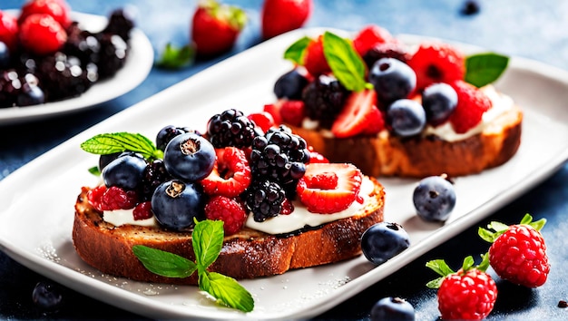 Berries and Nutella on Bruschetta A Decadent Treat