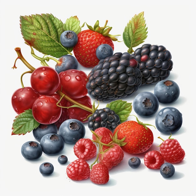 Photo berries photorealistic hyper detailed very hight quality ai generated illustration