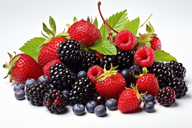 Berries on White Background