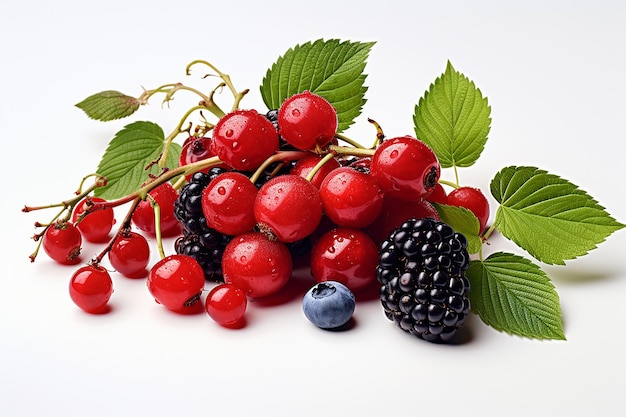 Berries on White Background