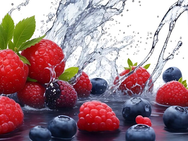 Berries with water splash background HD wallpaper