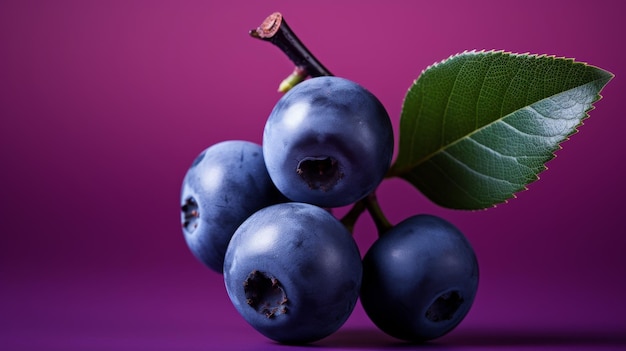 Красота ягоды Саскатунская ягода на пышном фиолетовом фоне