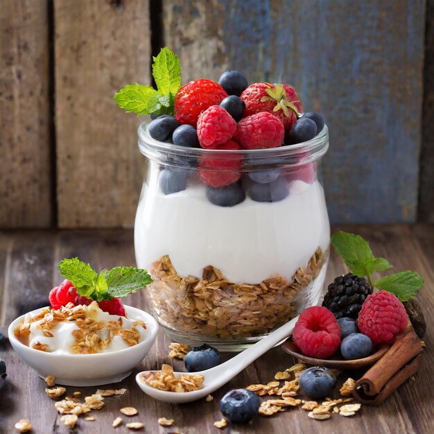 Photo berry bliss bowl a readymade fitness feast with granola and yogurt