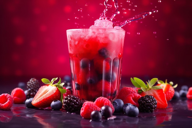Berry bliss mixed berry juice with fresh berries